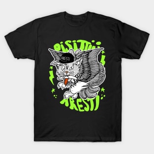 Flying Stray Cat Pisittu Aresti - by Miskel Design T-Shirt